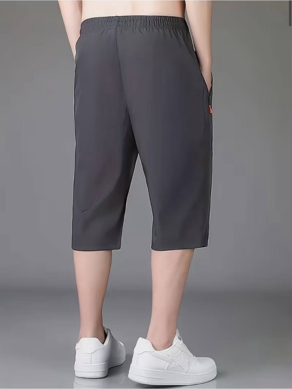 1-Athletic Knee-Length Drawstring Shorts - Picture 2 of 4